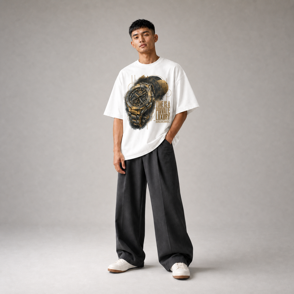 Time Is a Private Luxury - Oversized Tee 100% Premium Cotton