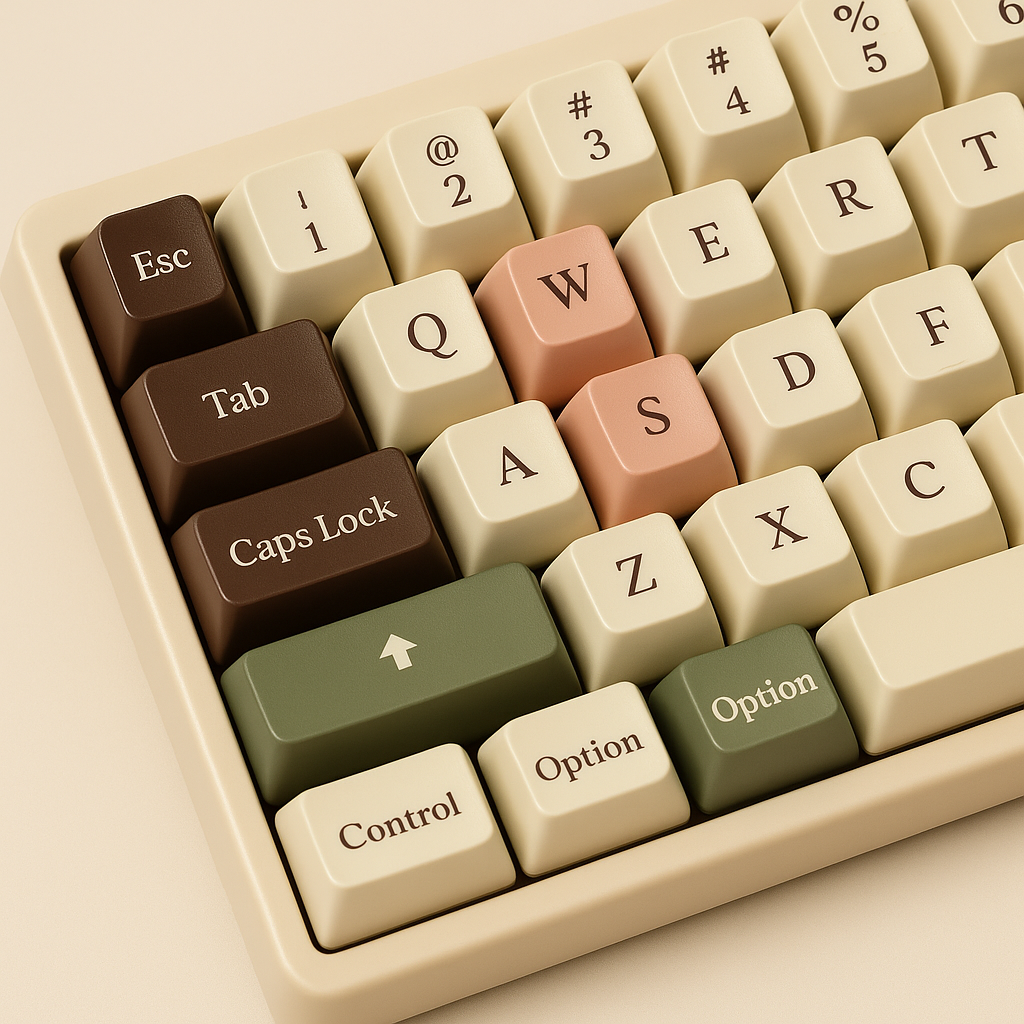 Coffee-Inspired Keycap Set – OEM Profile | ABS Glossy | 75% Layout