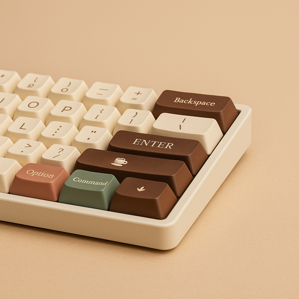 Coffee-Inspired Keycap Set – OEM Profile | ABS Glossy | 75% Layout