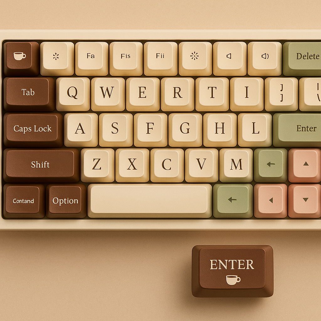 Coffee-Inspired Keycap Set – OEM Profile | ABS Glossy | 75% Layout